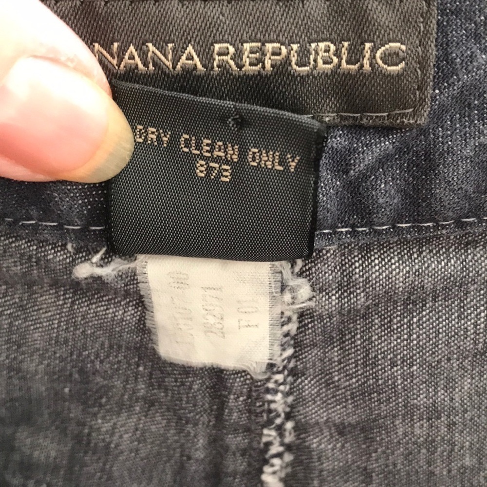 BANANA REPUBLIC Denim Mini Skirt Waistband Belt Loops Zip Front Slip Pockets—6 - Picture 10 of 16